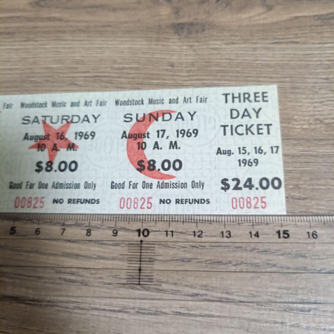 WOODSTOCK 1969年 未使用チケット 3日間通し券