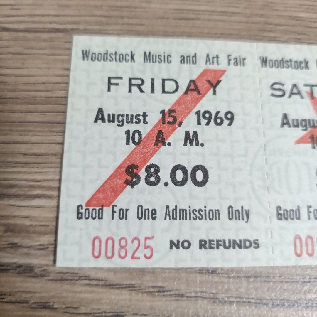 WOODSTOCK 1969年 未使用チケット 3日間通し券