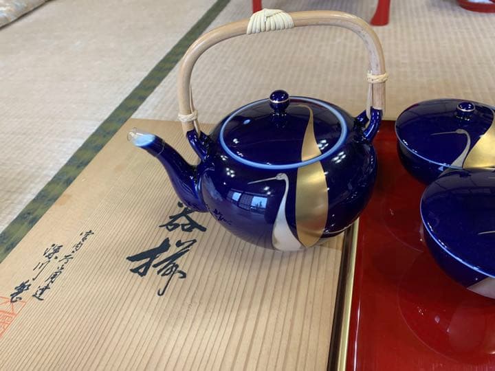 宮内庁御用達　深川製磁　有田焼　茶器　陶磁器　瑠璃セット