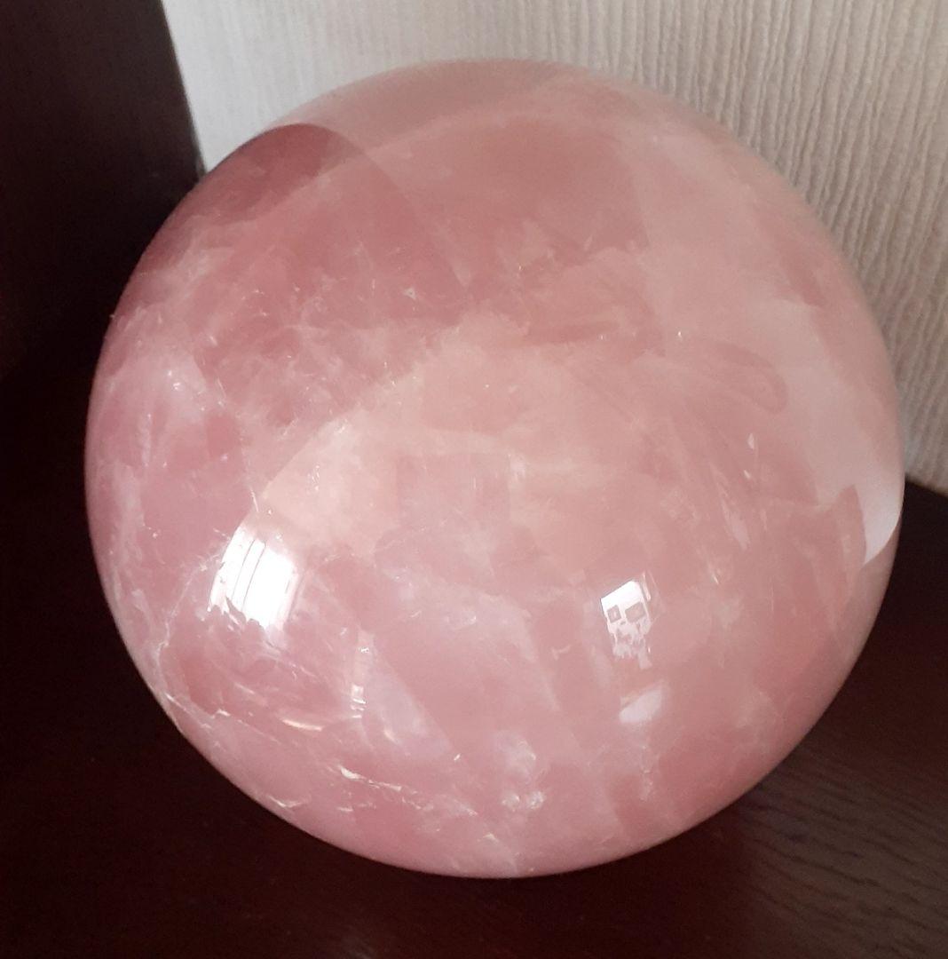 お値下げ！特大美品　天然石ローズクォーツ　約15cm玉　☆約5㎏up