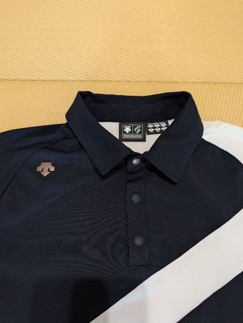 黒白ポロシャツ メンズ ゴルフウエア DESCENTE GOLF