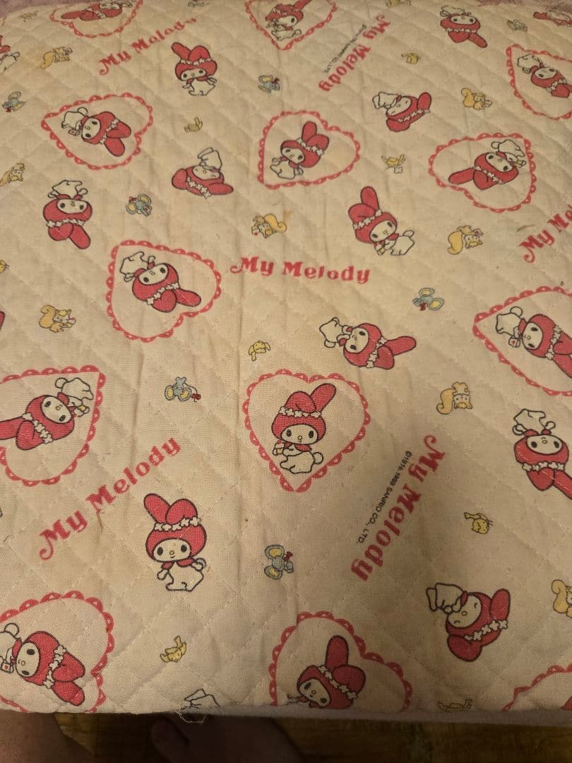 My Melody ハート柄座布団アンティーク手作り