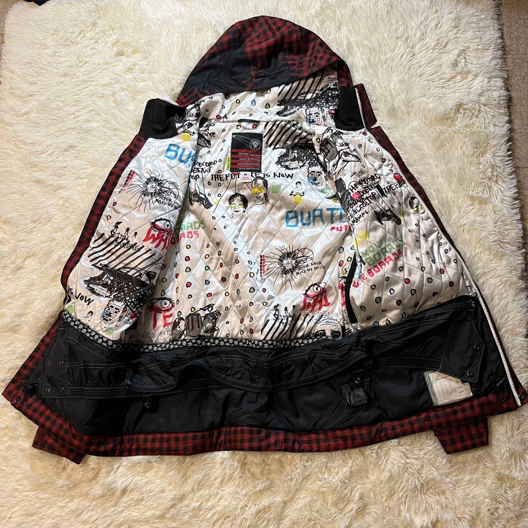 BURTON バートン スノーボードウェア チェック 裏地総柄 M セットアップ