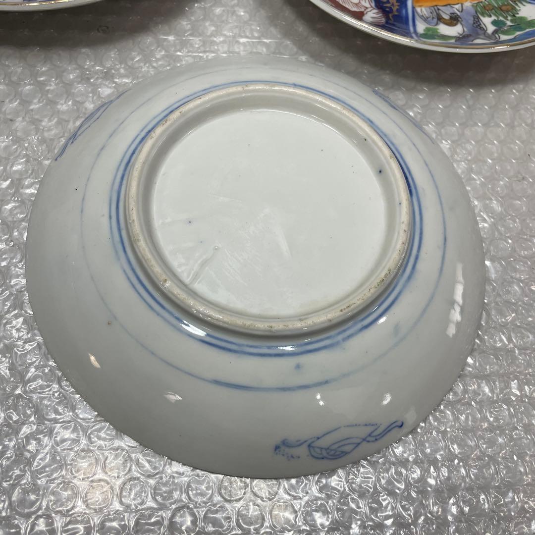 伊万里焼 色絵 皿 亀 松 縁起皿 昭和 大正 レトロ