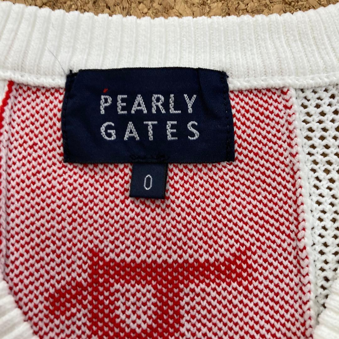 【極美品】パーリーゲイツ PEARLY GATES ベストニット0レディースS白