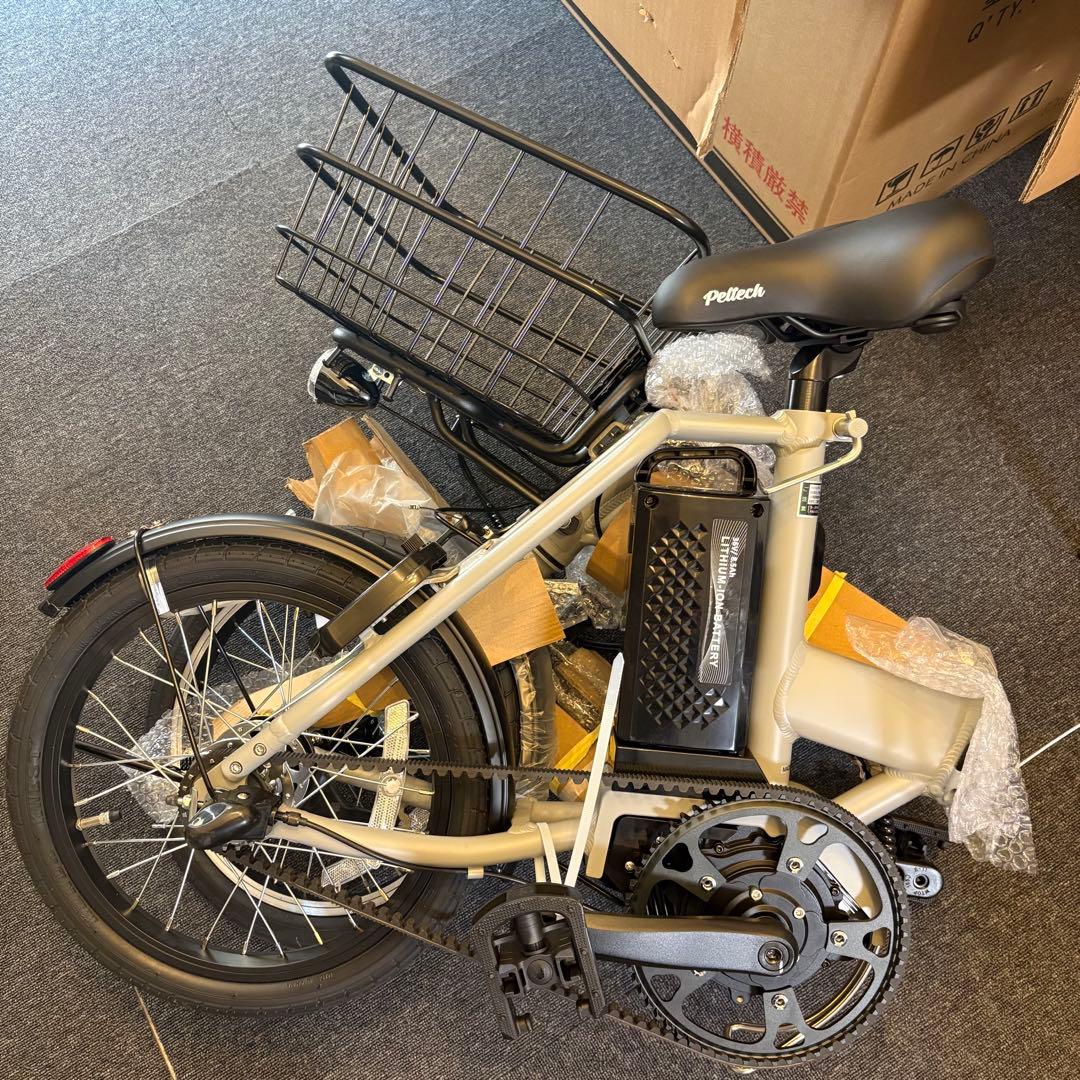 ほぼ新品 カゴ付き PELTECH X-MINI 折り畳み 電動アシスト自転車