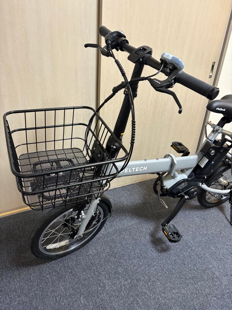 ほぼ新品 カゴ付き PELTECH X-MINI 折り畳み 電動アシスト自転車