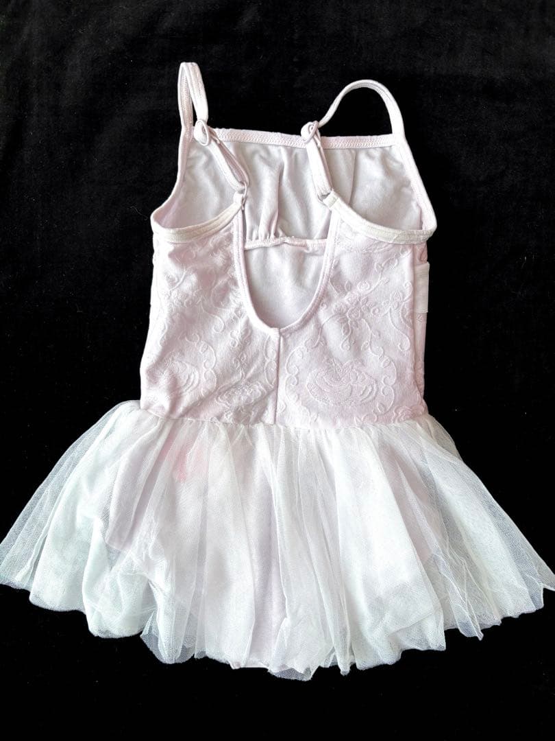 新品チャコット★ドレスの様なチュールスカート付レオタード ピンク 120k