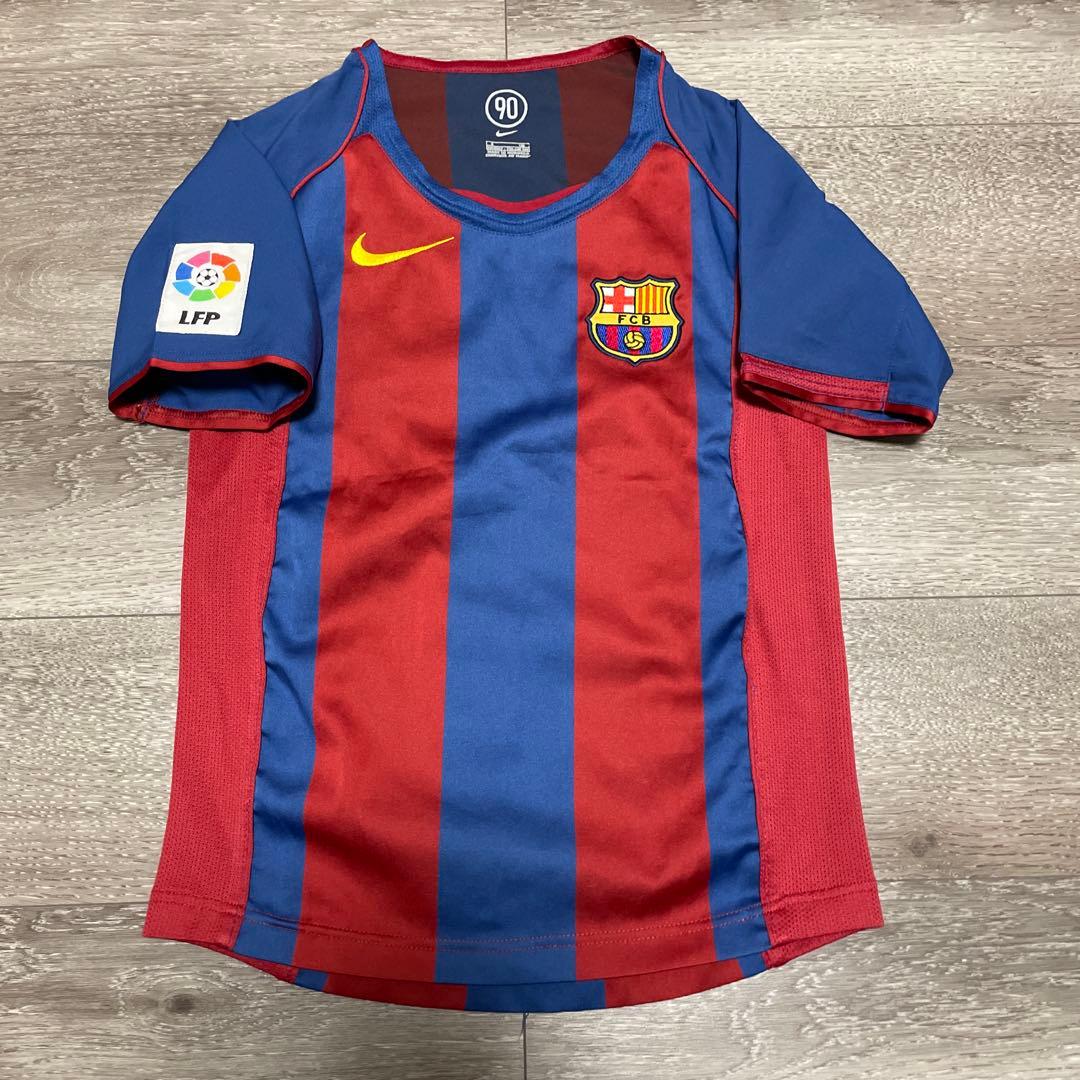 極美品 NIKE FCB FCバルセロナ エンブレム刺繍 ユニフォーム 140