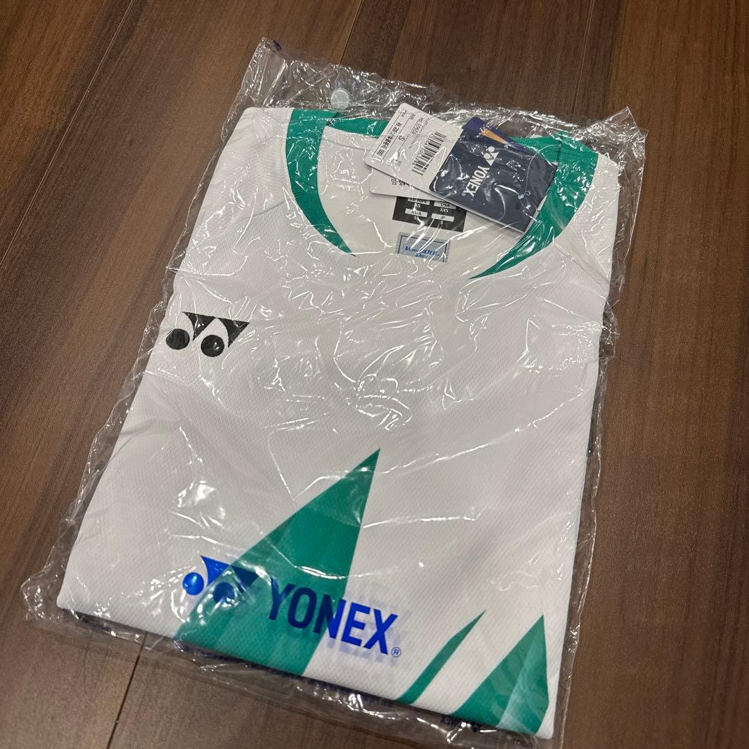 YONEX バドミントンシャツ S ホワイト/グリーン