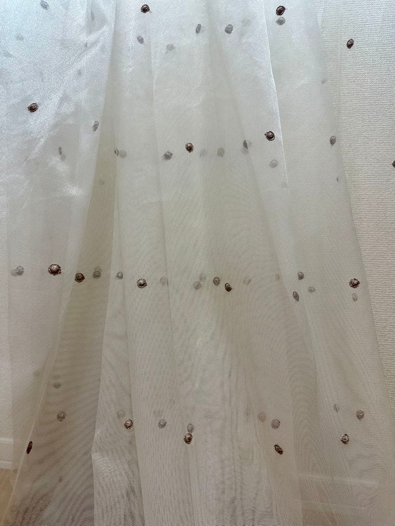 刺繍入りレースカーテン（チュール）｜ワイド窓用
