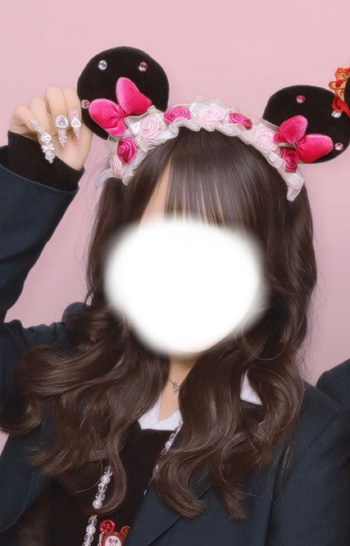 ディズニー カチューシャ ミニー リボン ピンク 薔薇