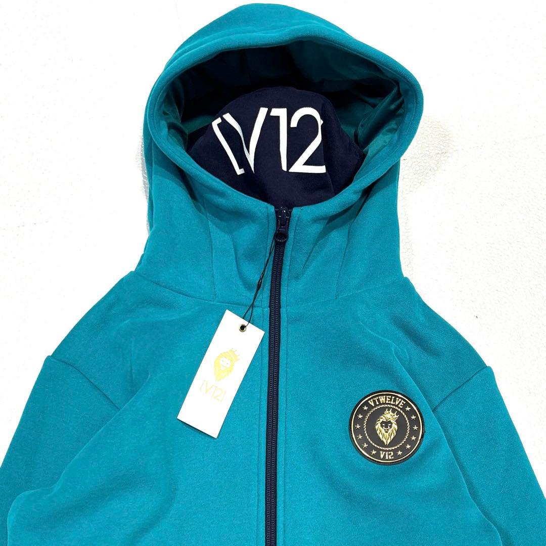 【新品/タグ付/23AW/レディースM】V12　ネックパーカー　ジップアップ