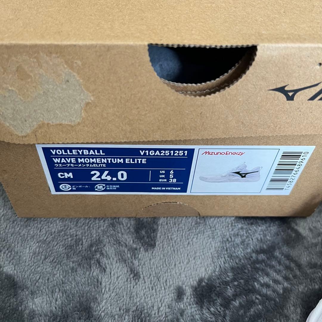 新品 ミズノ ウエーブモーメンタムエリート バレーボールシューズ 24cm