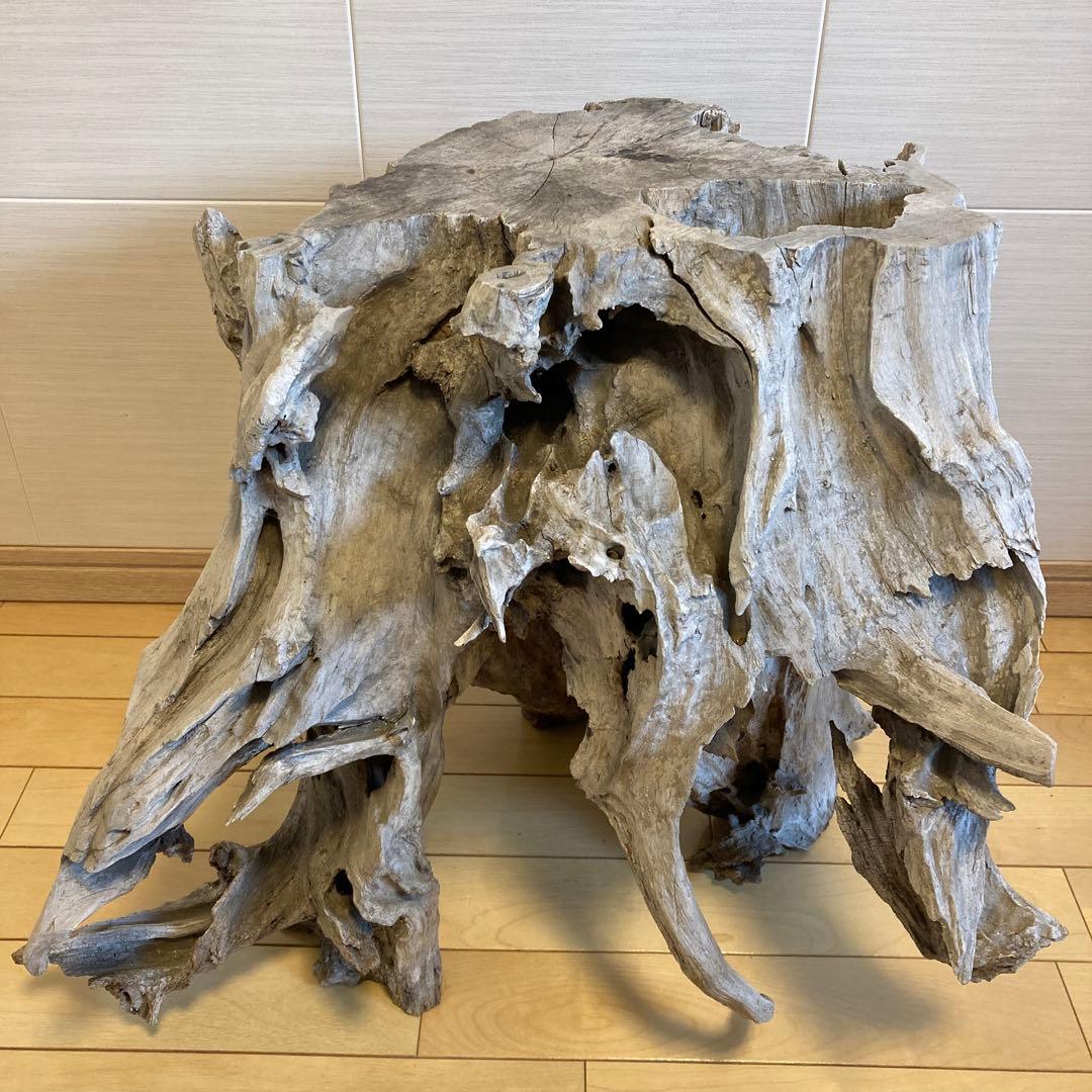 盆栽台　花台　木製花台　流木花台　古木　生花　天然木　切り株　木の根　置物