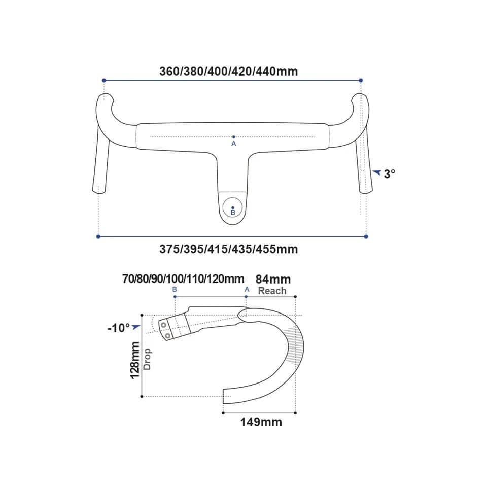og evkin ステム一体型カーボンハンドル 360mm