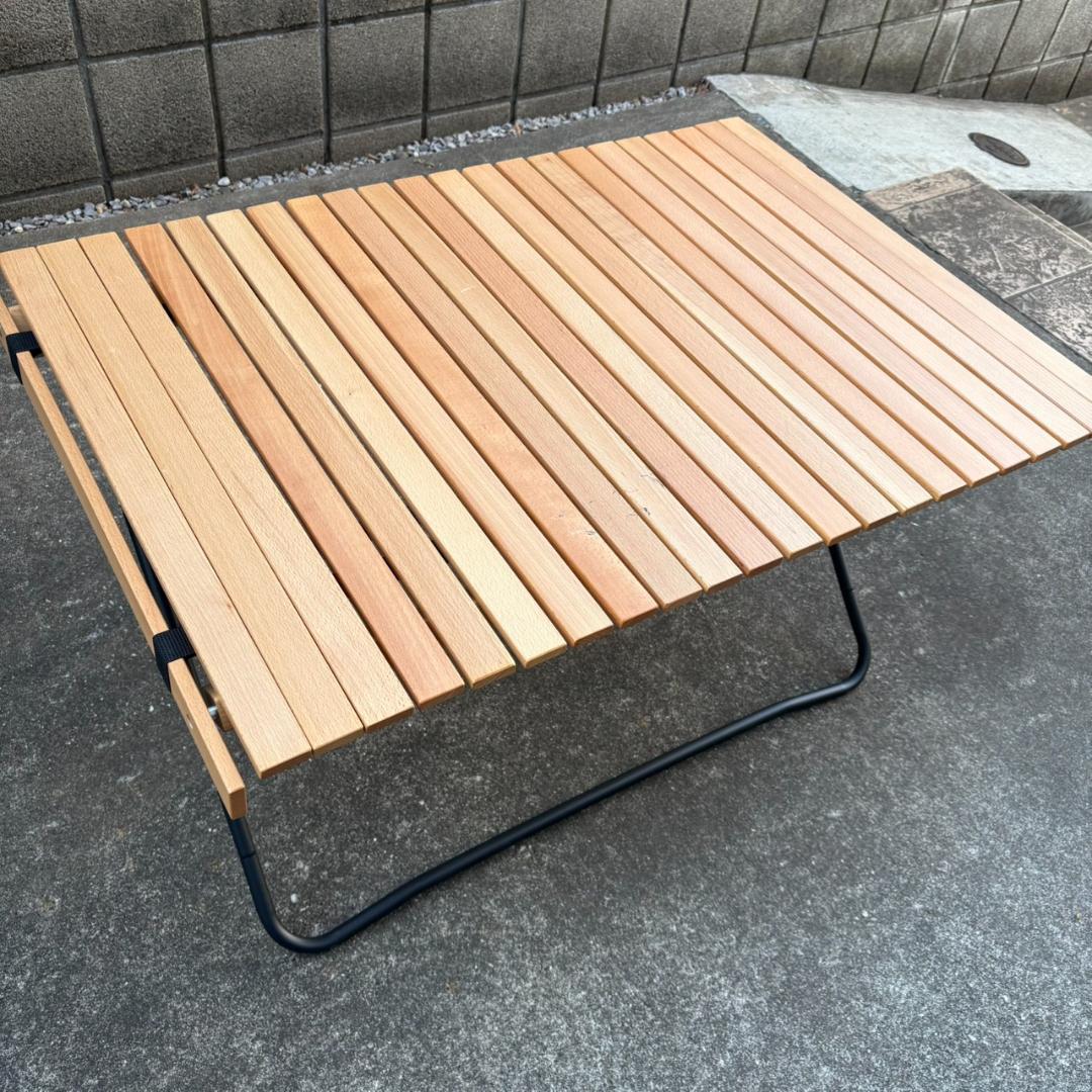 FIELDOOR 折りたたみテーブル 木製天板 90×60×45