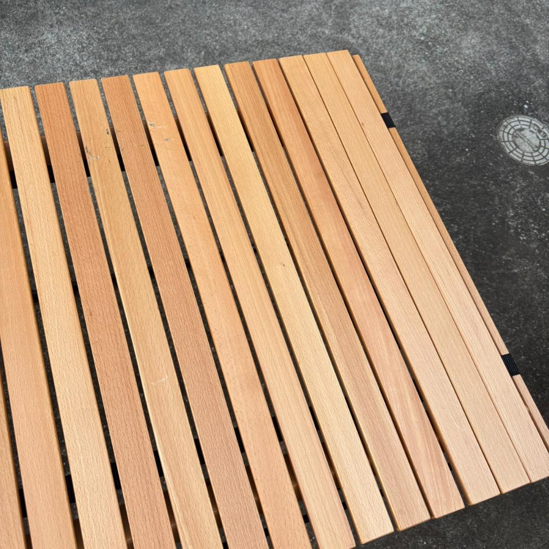 FIELDOOR 折りたたみテーブル 木製天板 90×60×45