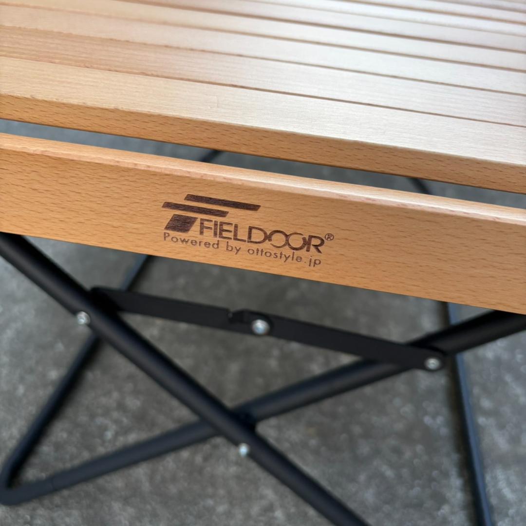 FIELDOOR 折りたたみテーブル 木製天板 90×60×45