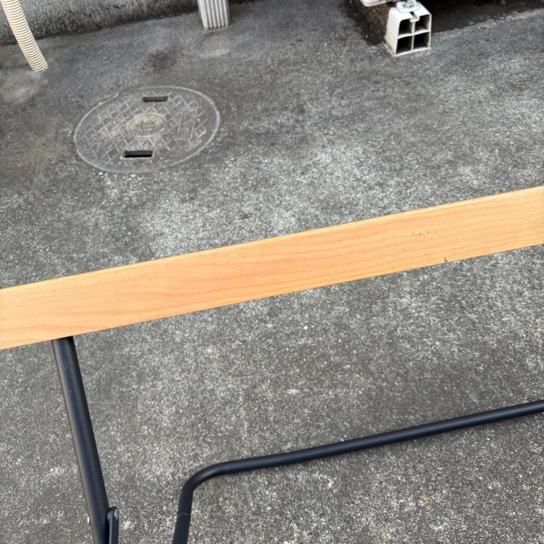 FIELDOOR 折りたたみテーブル 木製天板 90×60×45