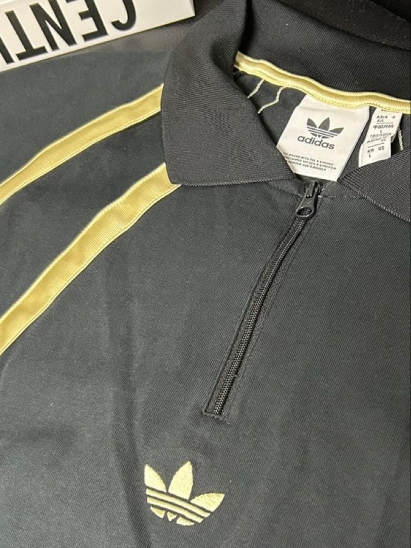 海外限定L ADIDAS ラグビー ポロTシャツブラック　IR6377