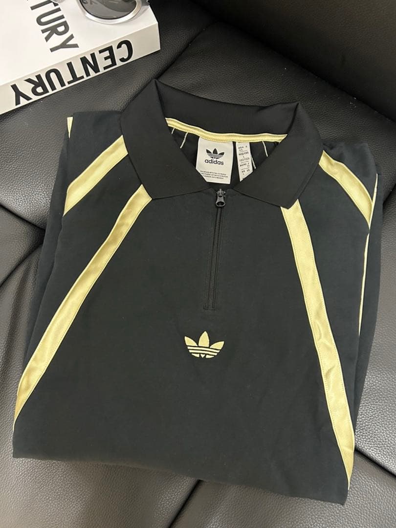海外限定L ADIDAS ラグビー ポロTシャツブラック　IR6377