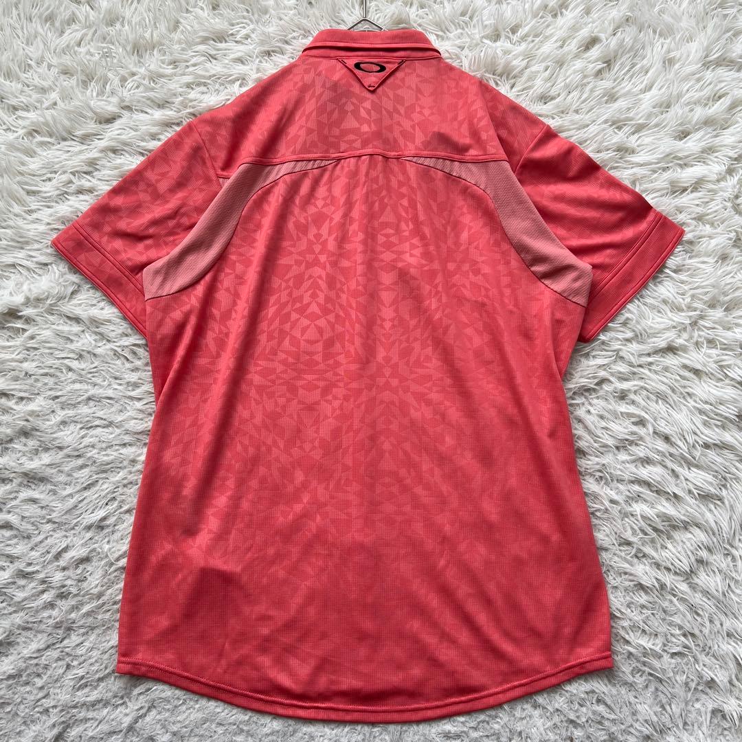 OAKLEY スカル　刺繍　ボタン　シャツ　半袖　洗える