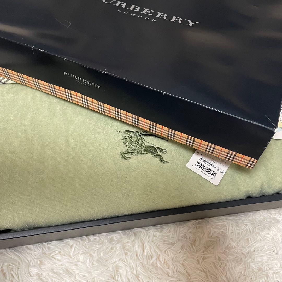 【未使用】BURBERRY バーバリー ウールケット（グリーン）箱付き 洗える