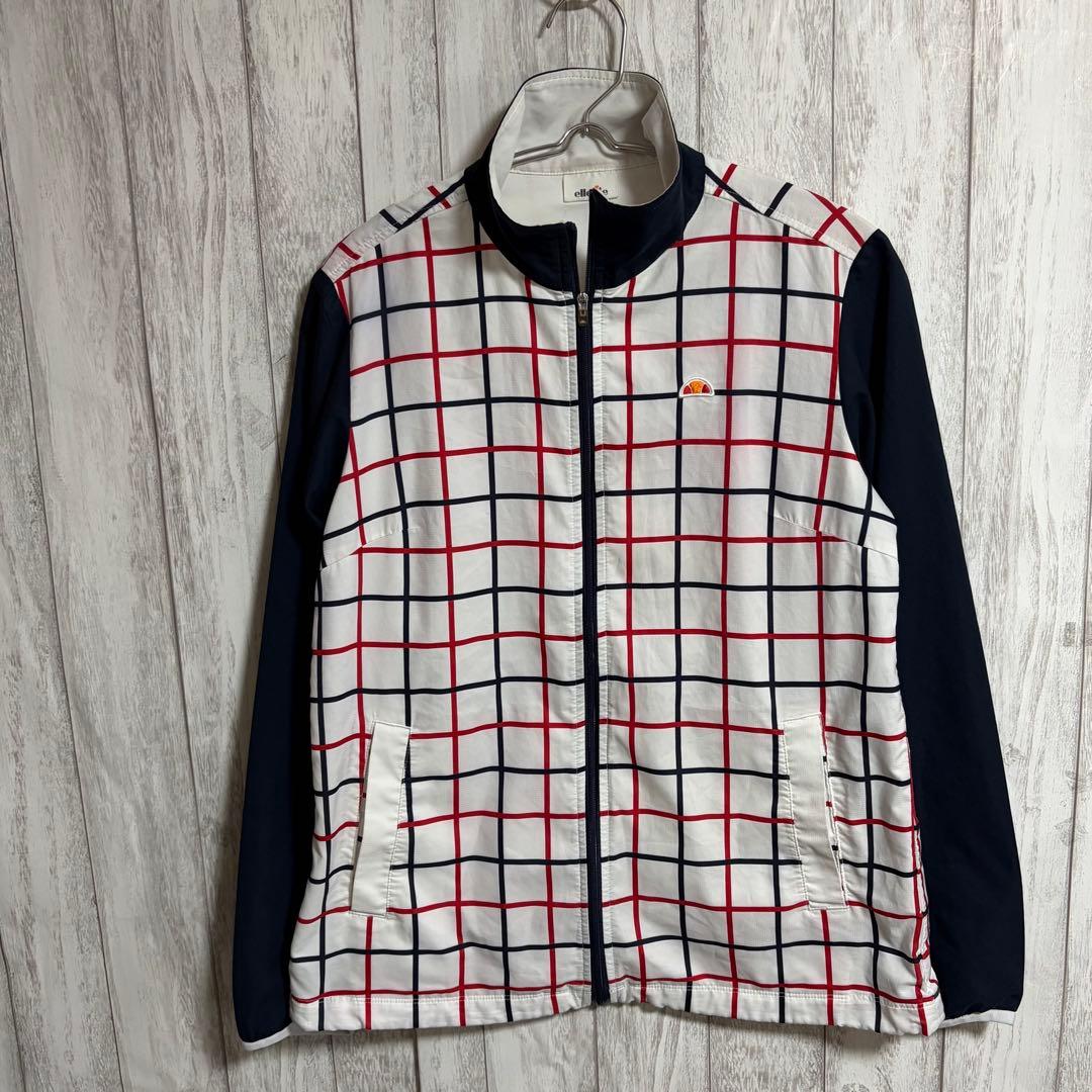 【美品】エレッセ セットアップ ジャージ 上下 チェック柄 レディース M 紺