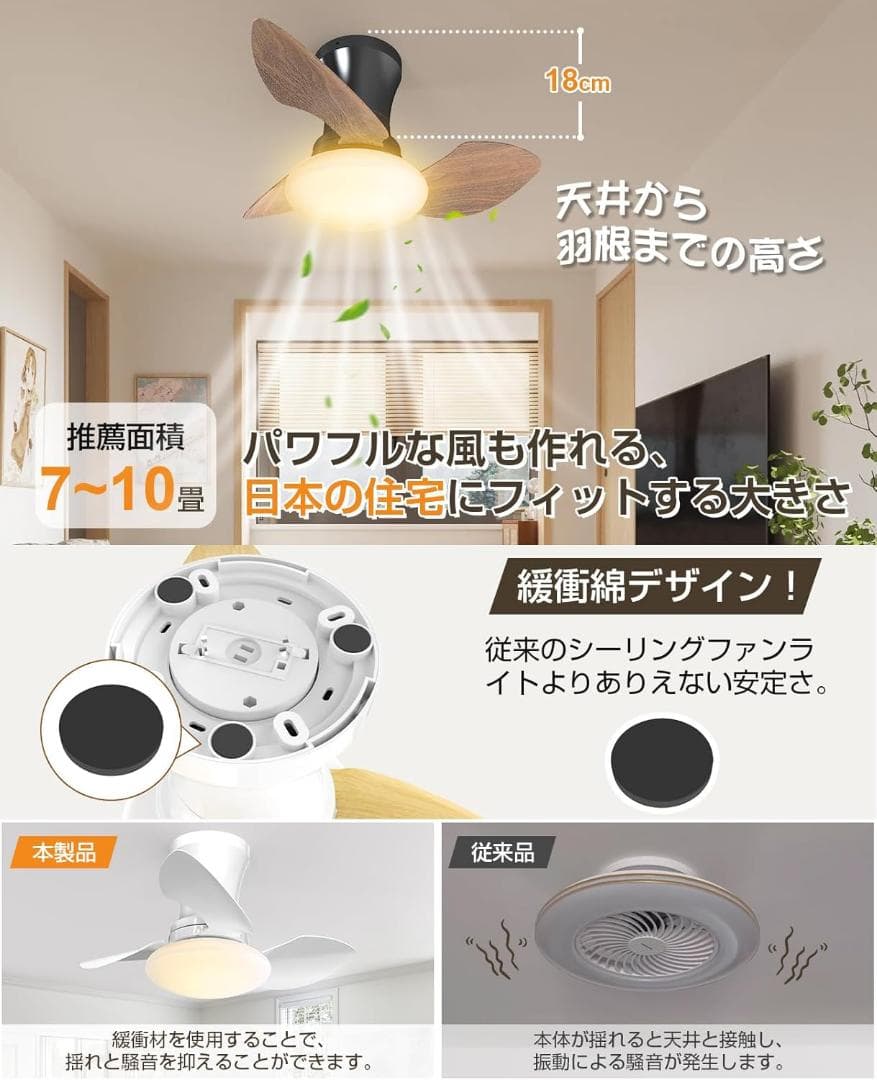 ✨大特価✨シーリングファンライト led 52W ファン付き照明 天井扇風