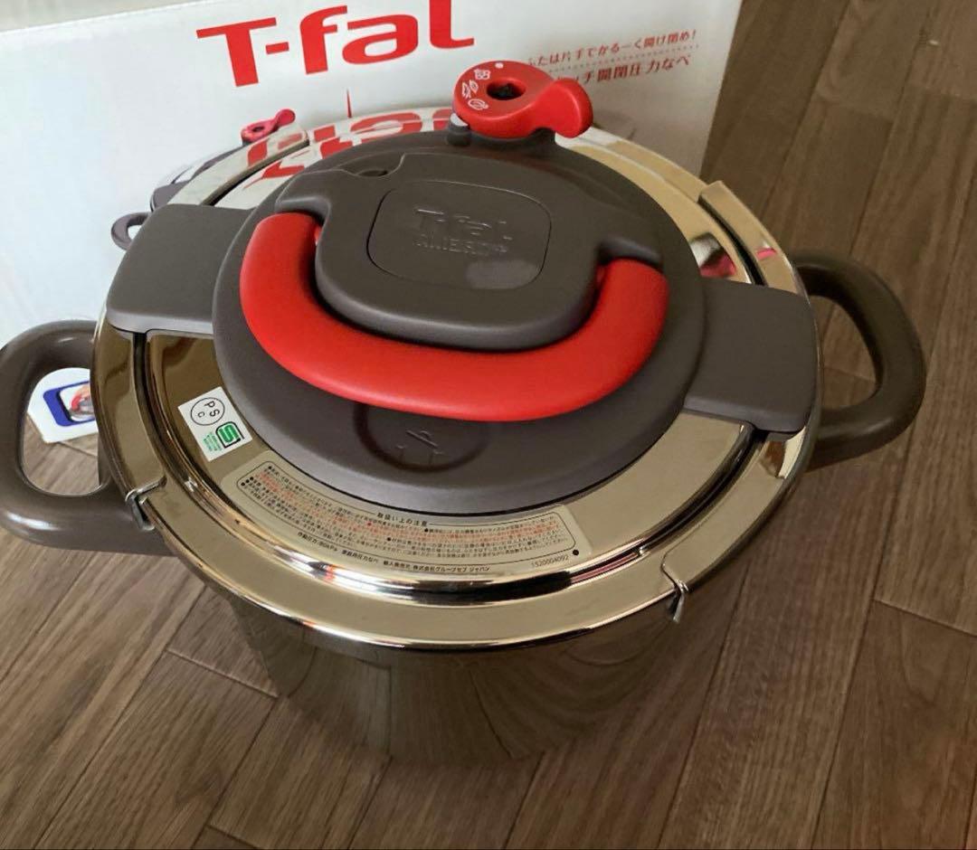 と*も様 T-fal Clipso 圧力鍋 シルバー/レッド