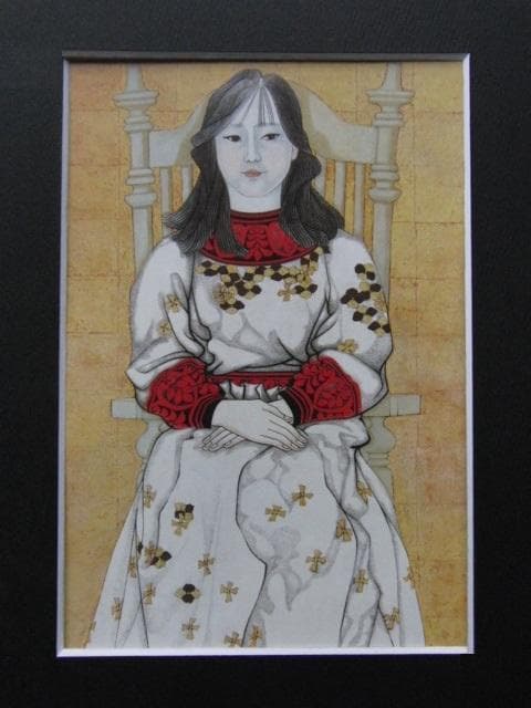 大日躬世子、【佳日】、希少な大判額装用画集より、美品、日本人画家