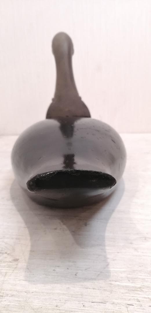 i☆【アンティーク】 木彫り 鴨 鳥 置物 木製 カモ 水鳥 オブジェ 木工品
