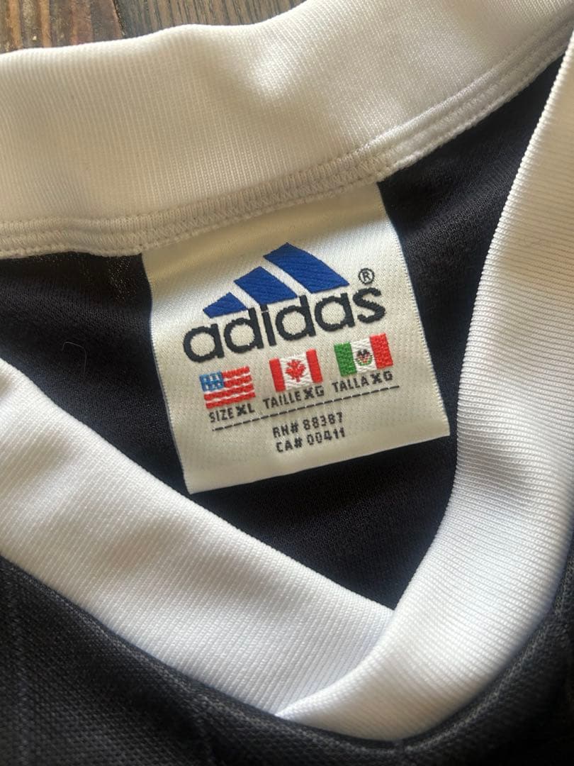 アディダス VTG サッカーシャツ　90s USブラックストライプ