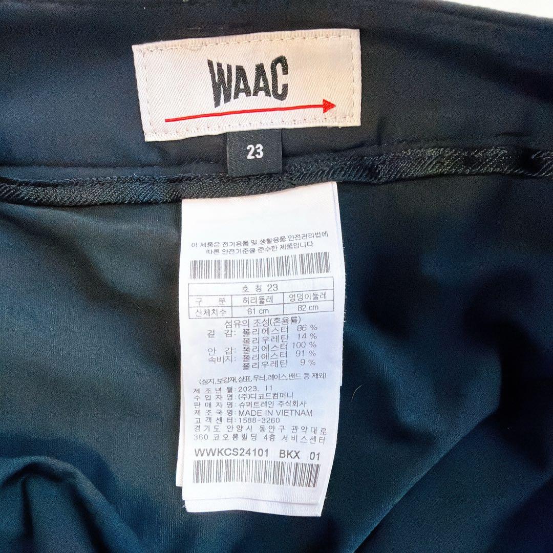 WAAC✨ゴルフスカート プリーツ ブラック サイズ23 ボールポーチ付き 黒