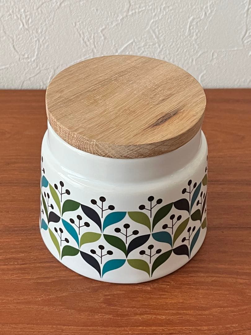 【未使用】Sagaform Retro container 木蓋付きキャニスター