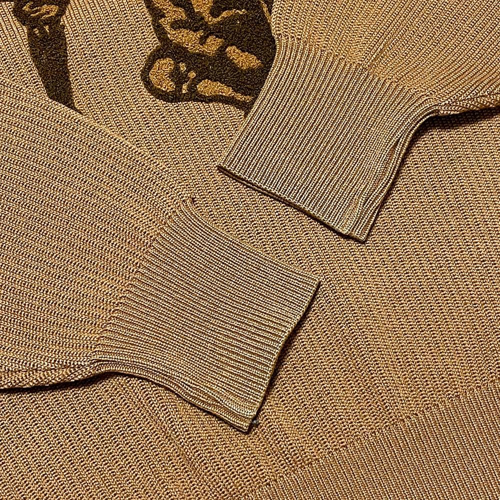 超美品！ダックス GOLF サガラ刺繍入り レイヤードネック リブニット L