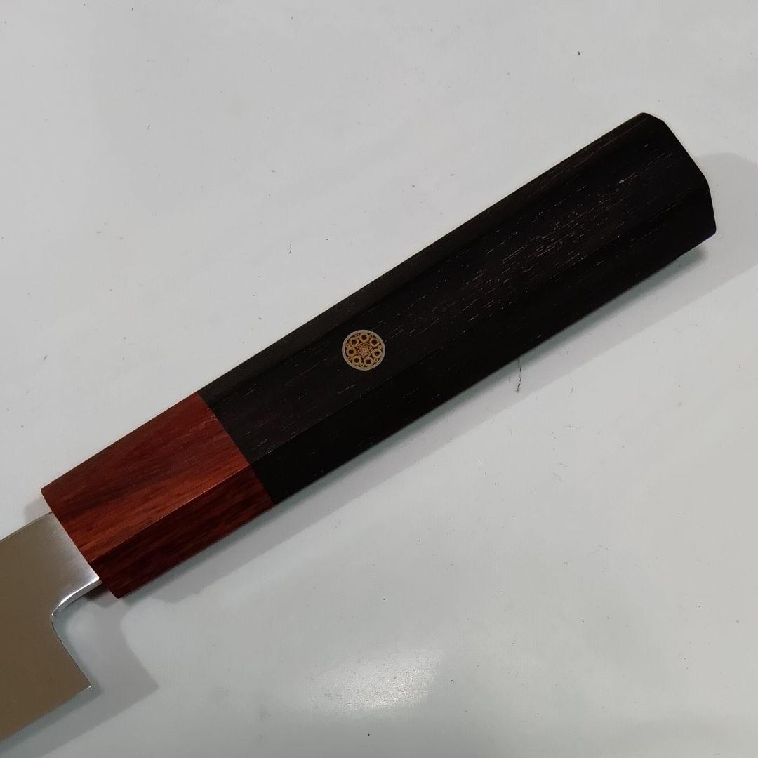 高炭素ステンレス鋼 全鋼 先丸 柳刃 27cm ９寸 包丁 右片刃 鏡面 八角柄