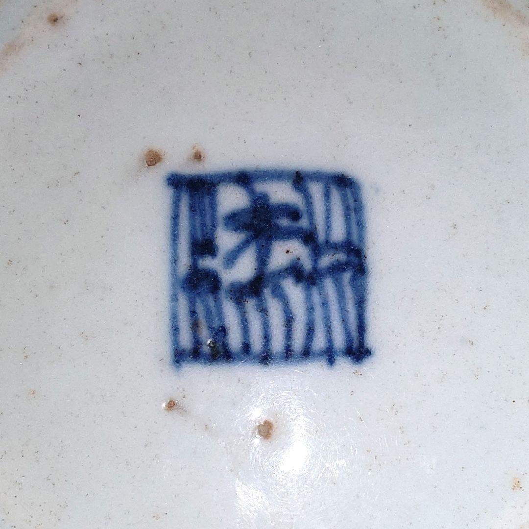 『青花牡丹唐草紋碗』　染付　花紋　古磁器　中国古玩　古美術　景徳鎮　民窯　茶道具