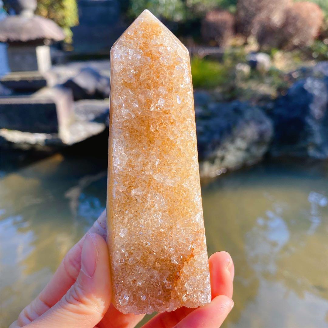 ゴールド　アメジスト 天然希少カラー　水晶原石　クォーツ　黄水晶