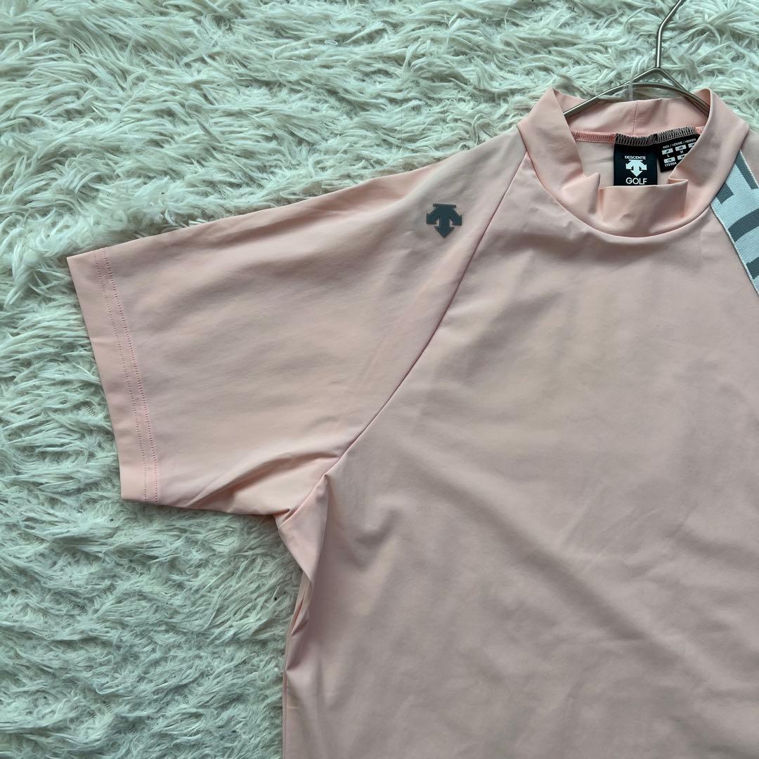 DESCENTE GOLF モックネック　半袖　シャツ　ストレッチ素材　洗える
