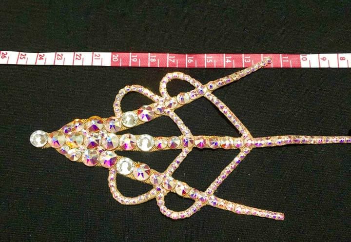02新品スワロフスキー使用 髪飾り オーロラ クリスタルAB Swarovski