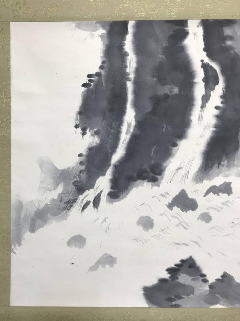 【真作】大智勝観/飛泉/滝図/山水図/横物/掛軸/名家伝来/AC-307