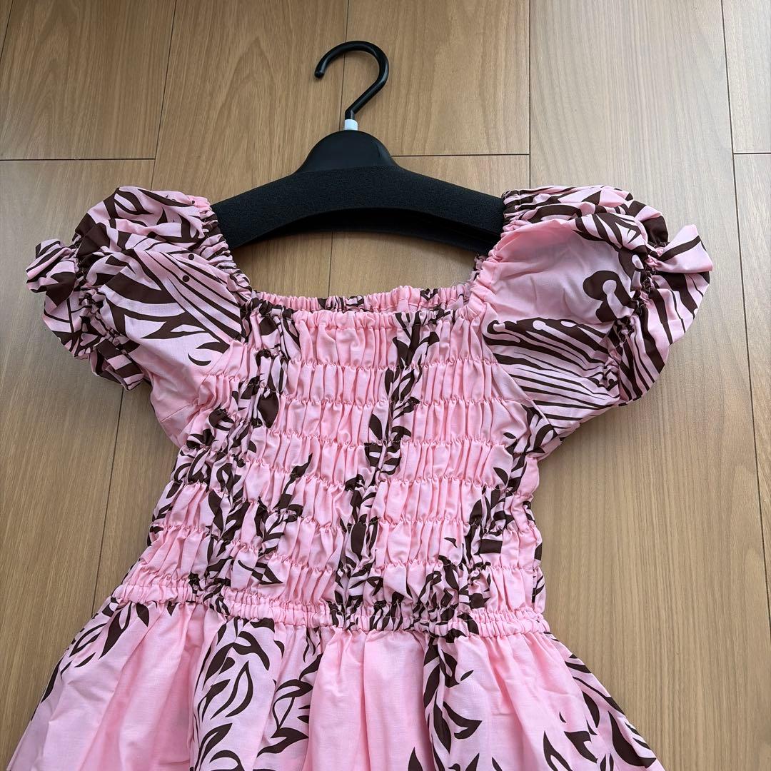 【Miu Mint Aloha】フラダンスドレス ピンク 葉柄