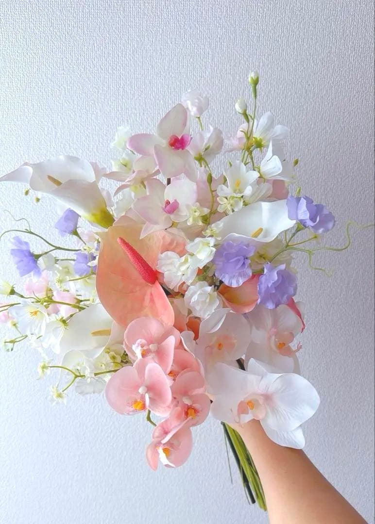 【限定値下げ】アーティフィシャルフラワー　造花ブーケ　ブートニア付き
