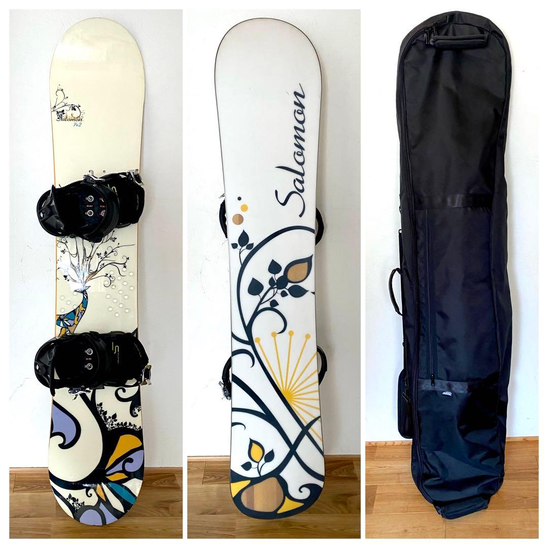 レディース スノボ3点セット サロモン ボード 142cm バイン ケース
