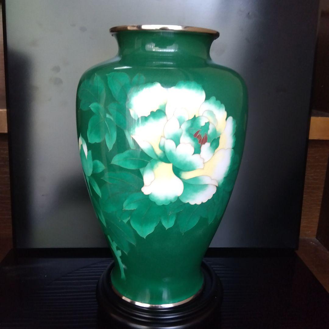 有線七宝焼の花瓶台付き