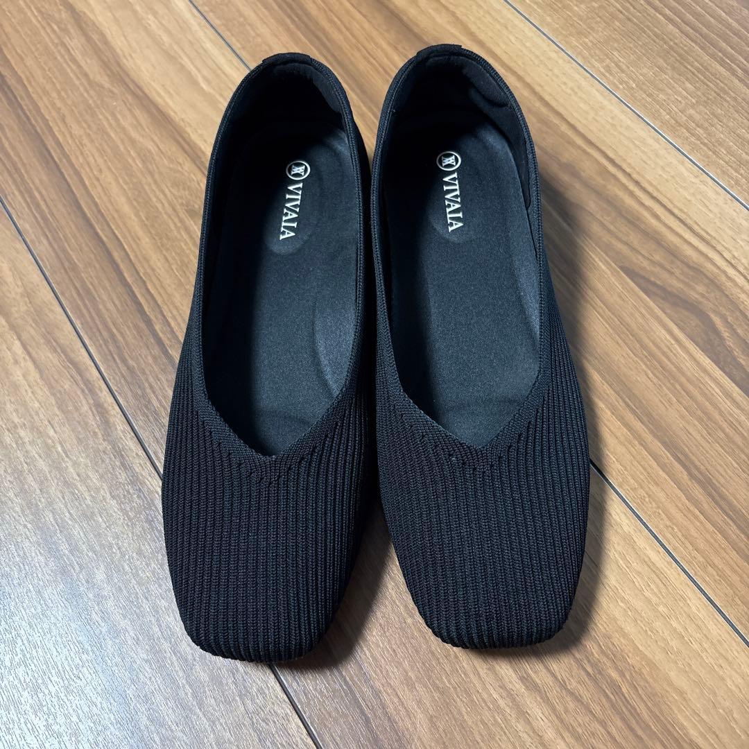 Claddaghさん専用 VIVAIA 黒 フラットシューズ リブ編み