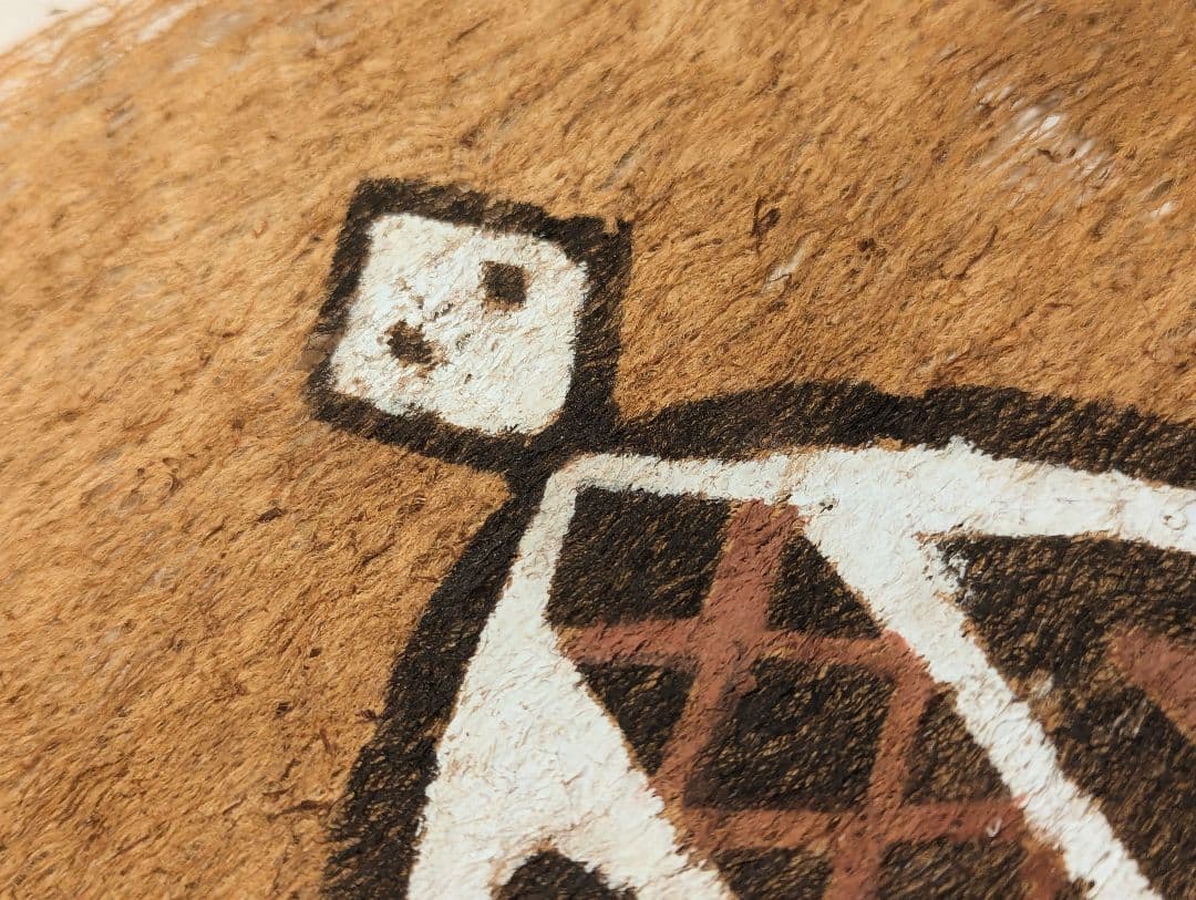 インドネシア　パプア　樹皮絵画　太鼓　ティファ