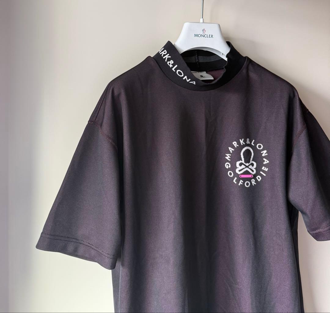 美品 ★ MARK&LONA モックネック 黒 シャツ マーク&ロナ 正規品